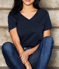 Women Nayked Apparel T-Shirts>Women'S Ridiculously Soft Relaxed Fit 100% Cotton V-Neck T-Shirt