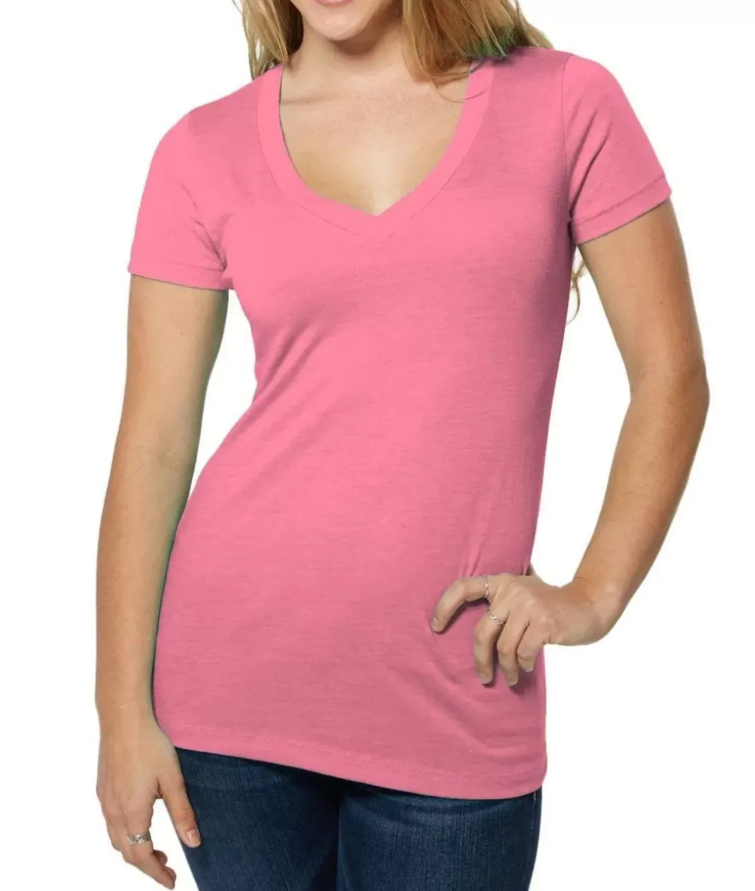 Women Nayked Apparel Tops>Women'S Ridiculously Soft Lightweight V-Neck T-Shirt
