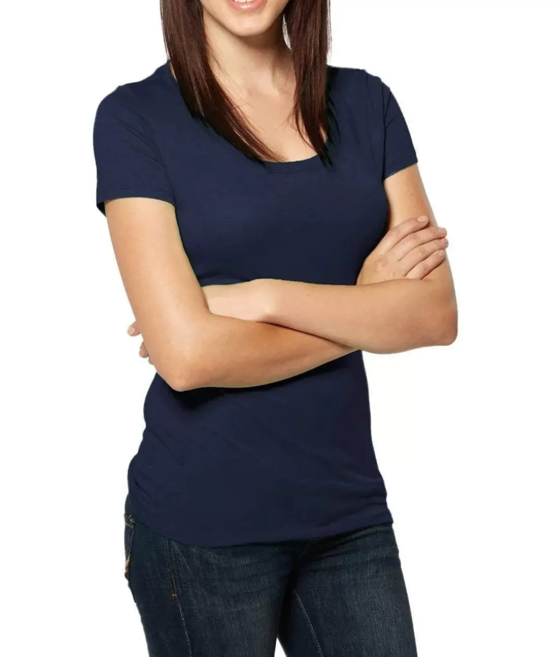 Women Nayked Apparel T-Shirts>Women'S Ridiculously Soft Lightweight Deep Scoop-Neck T-Shirt
