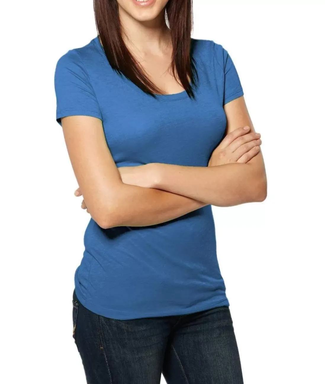 Women Nayked Apparel T-Shirts>Women'S Ridiculously Soft Lightweight Deep Scoop-Neck T-Shirt