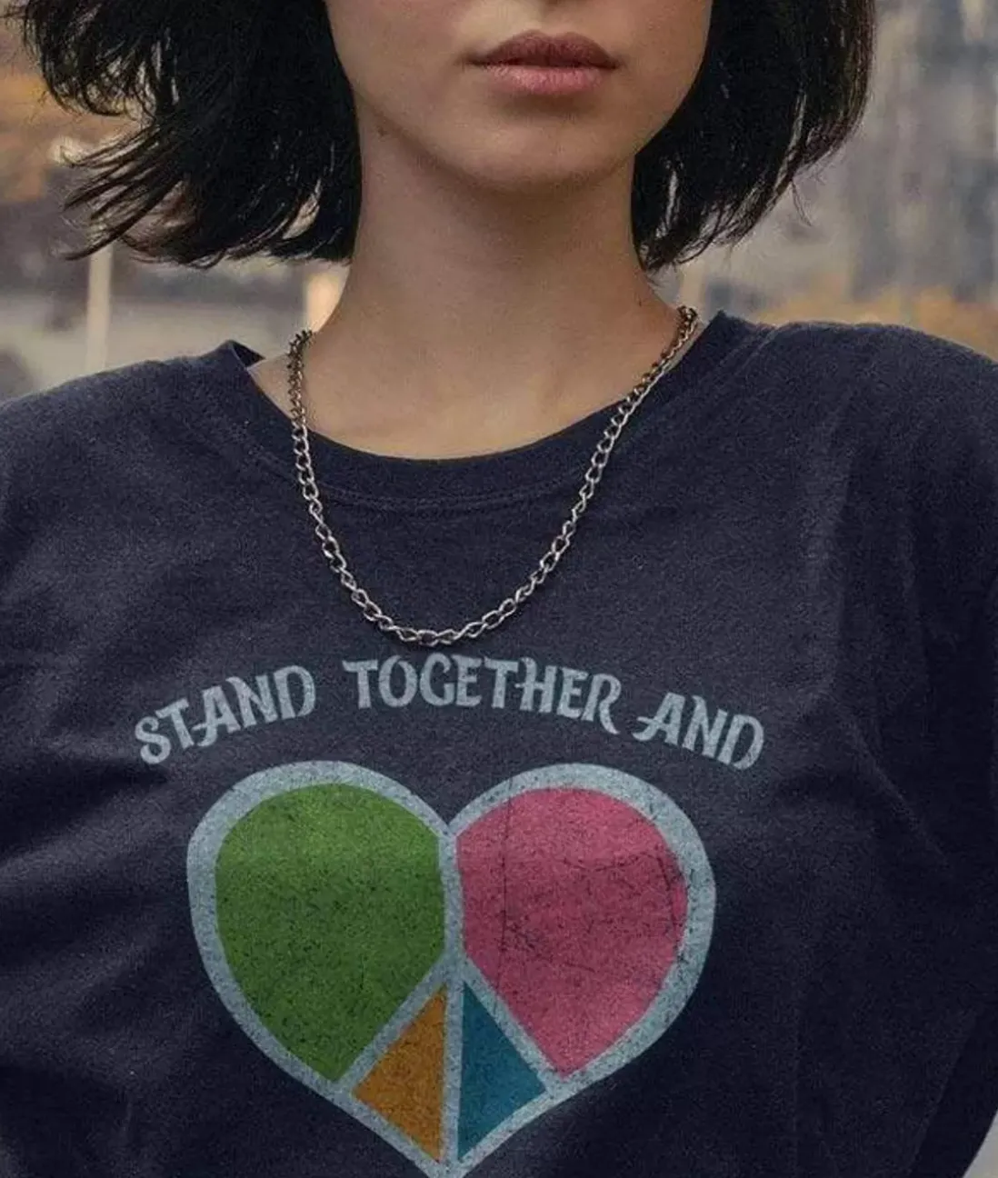Women Nayked Apparel Tops>Women'S Ridiculously Soft Oversized Graphic Tee | Stand Together And Love One Another
