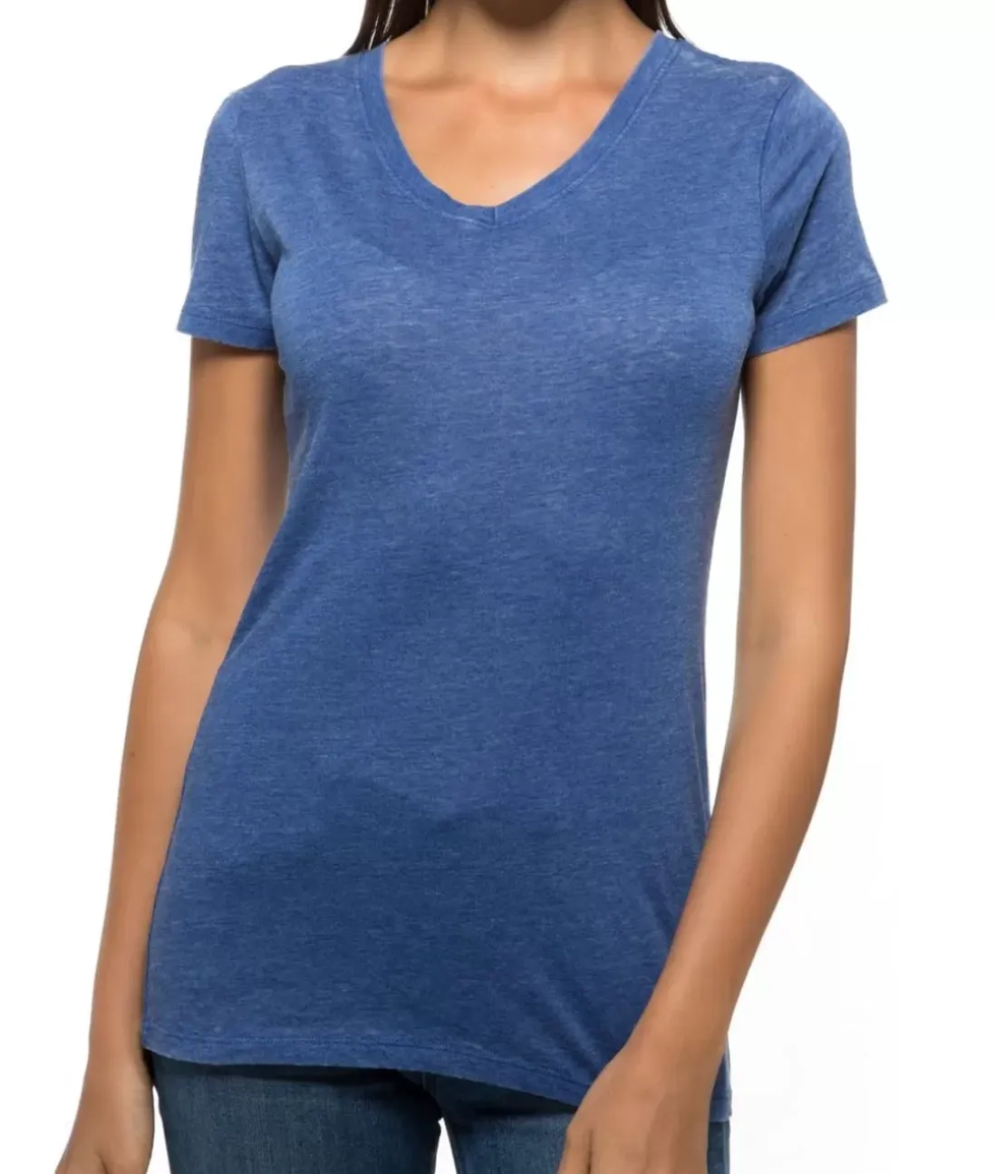 Women Nayked Apparel Tops>Women'S Ridiculously Soft Vintage Wash V-Neck Short Sleeve T-Shirt