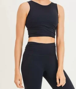 Women Nayked Apparel Athleisure>Women'S Ruched Sides Active Cropped Top/Discontinued