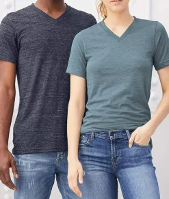 Women Nayked Apparel T-Shirts>Women'S Short Sleeve Slub Jersey V-Neck T-Shirt