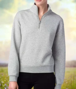 Women Nayked Apparel Hoodies & Sweatshirts>Women'S Soft Eco Friendly Quarter-Zip