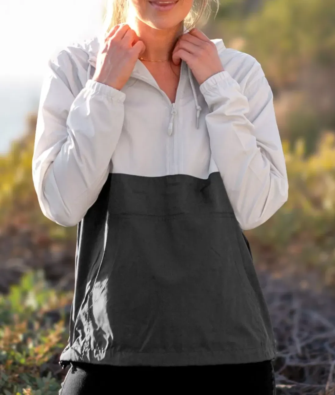 Women Nayked Apparel Hoodies & Sweatshirts>Women'S Soft Lightweight Oversized Half-Zip Pullover Windbreaker Anorak