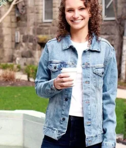Women Nayked Apparel Outerwear>Women'S Soft Oversized Vintage Denim Jacket