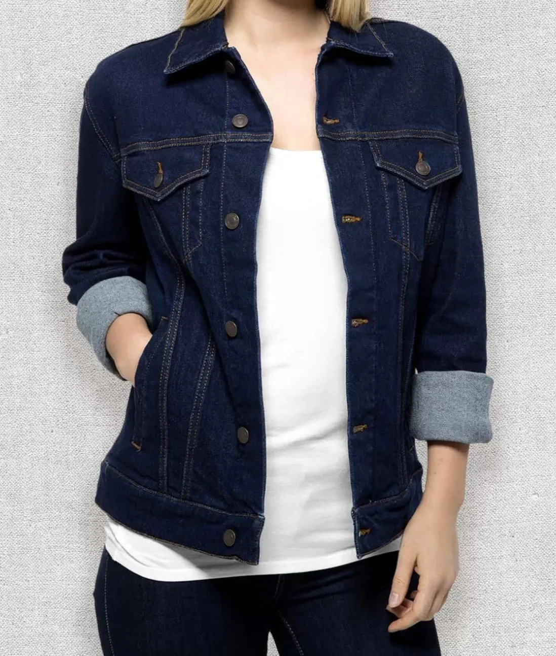 Women Nayked Apparel Tops>Women'S Soft Oversized Vintage Denim Jacket