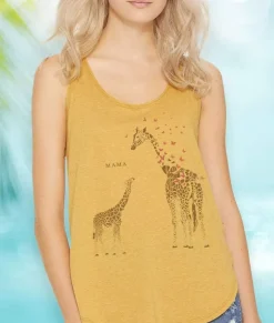 Women Nayked Apparel Tank Tops>Women'S Split Side Graphic Tank | Mama Giraffe