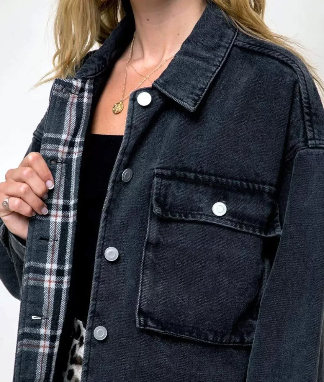 Women Nayked Apparel Outerwear>Women'S Vintage Washed Oversized Denim Jacket/Discontinued